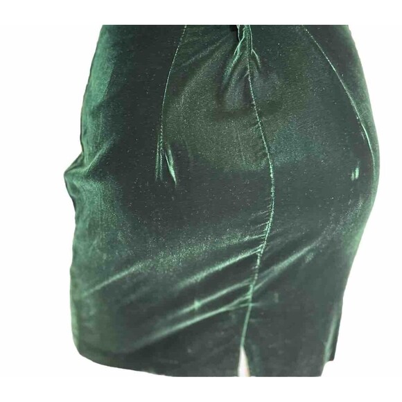 Emerald Green Strappy Front Diamond Buttons Bodycon Dress CDC Evening Size 6 - Picture 5 of 16